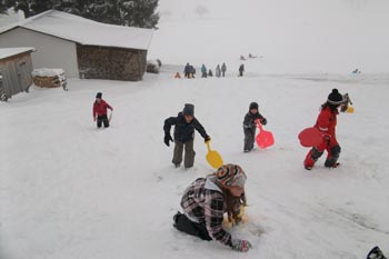 Rodelhang im Winter